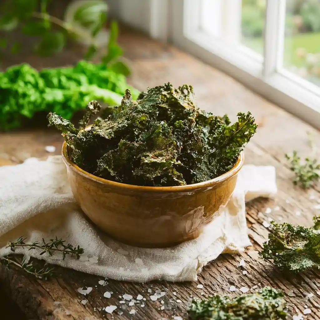 Chips de chou kale croustillantes micro-ondes recette signature