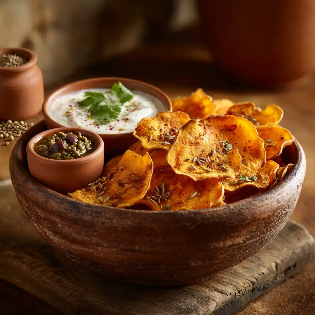 chips maison de patate douce épices méditerranéennes