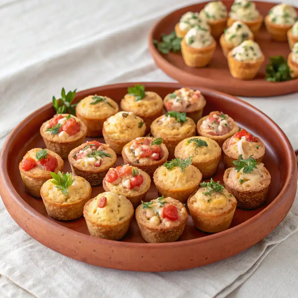 Plateau de mini muffins salés en trois déclinaisons pour l'apéritif