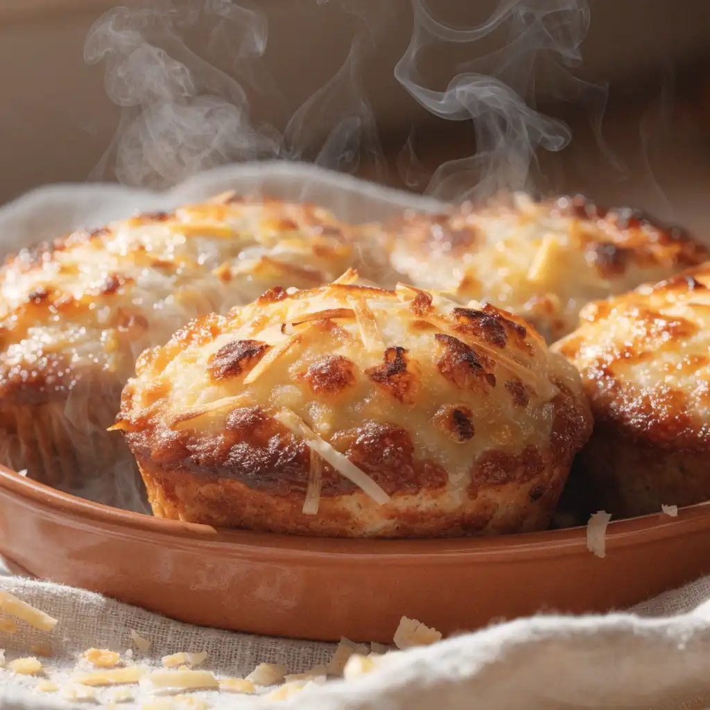 muffins salés au fromage à la croûte dorée et au cœur fondant