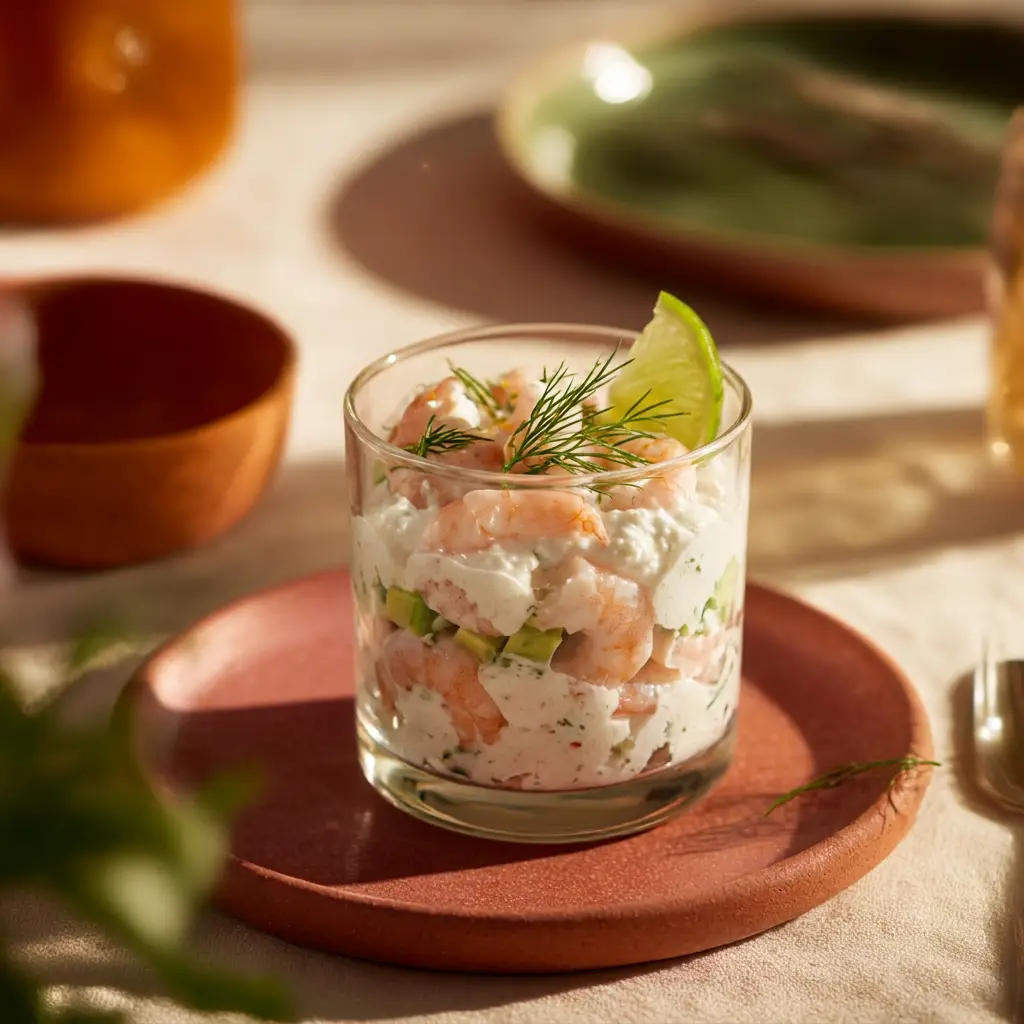 Recettes de salades aux crevettes : crevettes roses, avocat et citron vert