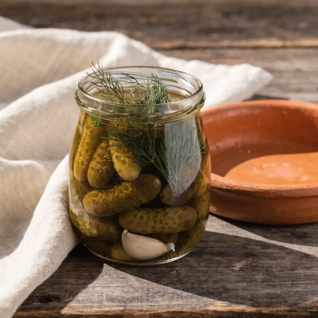 Tapas espagnoles : cornichons au vinaigre maison croquants