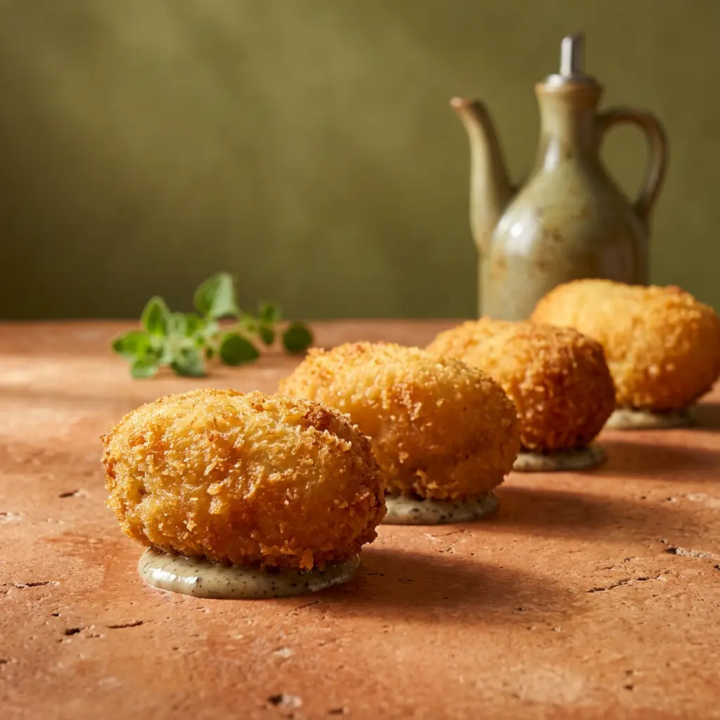 tapas espagnoles : croquetas de jambon dorées et croustillantes